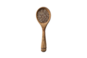 AI generated Chia Seeds on Wooden Spoon png