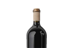 AI generated Elegant Black Wine Bottle with Cork png