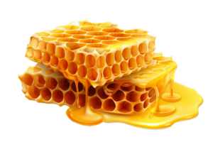 AI generated Golden Honeycomb Piece png