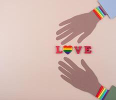 Pride month concept with LGBTQ flag photo