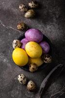 Easter eggs painted with natural dye photo