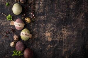 Easter eggs painted with natural dye photo