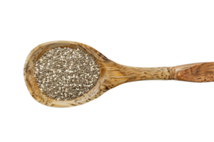 AI generated Chia Seeds on Wooden Spoon png