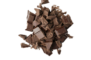 ai generato mucchio di buio cioccolato pezzi png