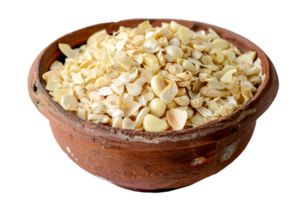 AI generated Clay Bowl Full of Fresh Garlic Cloves png