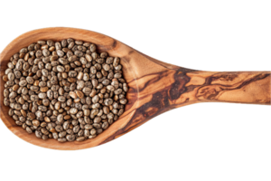 AI generated Chia Seeds on Wooden Spoon png