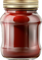 AI generated sauce tomato in jar side view png