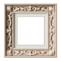 AI generated old vintage antique royal photo frame with beautiful carvings png