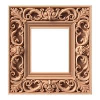 AI generated old vintage antique royal photo frame with beautiful carvings png