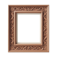 AI generated old vintage antique royal photo frame with beautiful carvings png