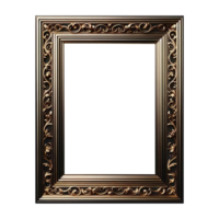 AI generated old vintage antique royal photo frame with beautiful carvings png