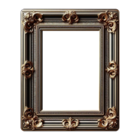 AI generated old vintage antique royal photo frame with beautiful carvings png