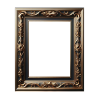 AI generated old vintage antique royal photo frame with beautiful carvings png