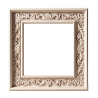 AI generated old vintage antique royal photo frame with beautiful carvings png