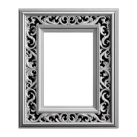 AI generated old vintage antique royal photo frame with beautiful carvings png