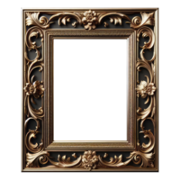 AI generated old vintage antique royal photo frame with beautiful carvings png