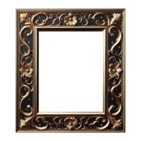 AI generated old vintage antique royal photo frame with beautiful carvings png