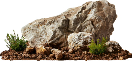 AI generated Textured Boulder png