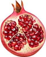 AI generated Fresh Cut Pomegranate with Juicy Seeds png