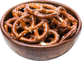 ai generado cuenco de salado pretzels png