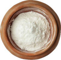 AI generated Salt in Wooden Bowl Top View png