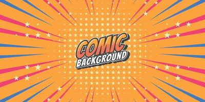 Pop art retro comic rays background. Abstract background with halftone dots design. vector
