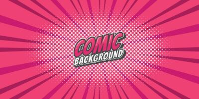 Pop art retro comic rays background. Abstract background with halftone dots design. vector