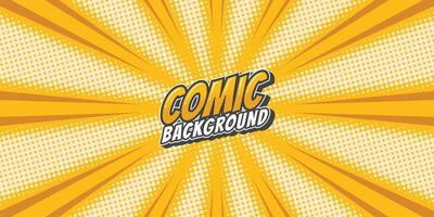 Pop art retro comic rays background. Abstract background with halftone dots design. vector