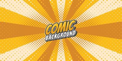 Pop art retro comic rays background. Abstract background with halftone dots design. vector