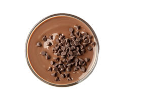 AI generated Melted Chocolate Swirl in a Tin Viewed from Above png