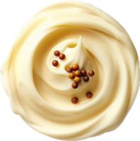 AI generated Whipped Cream Swirl with Hazelnuts png