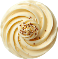 AI generated Whipped Cream Swirl with Hazelnuts png