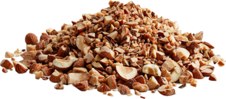 AI generated Heap of Shelled and Halved Hazelnuts png