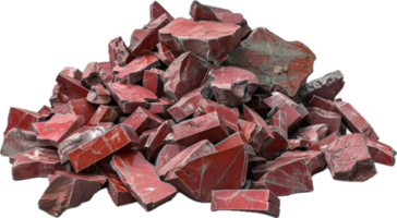 AI generated Pile of Broken Red Jasper Stones png