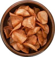 ai gegenereerd krokant gouden aardappel chips PNG