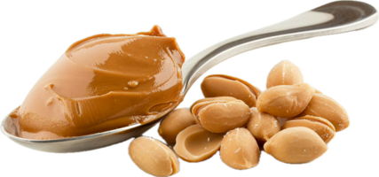 AI generated Spoon of Smooth Peanut Butter and Peanuts png