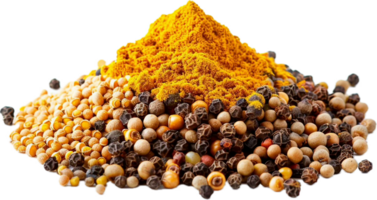 AI generated Colorful Spices and Seasoning Heap png