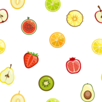 Summer color seamless pattern with half fruits png