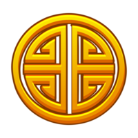 Golden Chinese good fortune symbol png