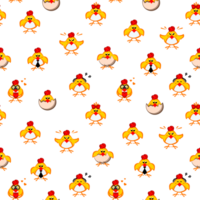 Seamless pattern with the chicks on a transparent background. Cartoon pattern png