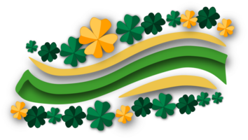 Illustration on theme beautiful shape banner in style paper cut for celebrate holiday patricks day png