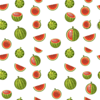 Muster von Wassermelone und Scheiben, nahtlos Hintergrund png