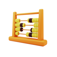 abaque dessin animé style 3d le rendu, nombre concept jeu, mathématiques png