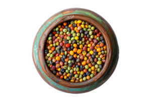 AI generated Colorful Jelly Beans in a Ceramic Bowl png