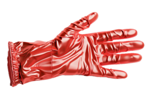 AI generated Red Rubber Glove png