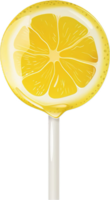 AI generated Lollipop Shaped Like a Slice of Grapefruit png