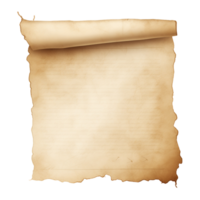 AI generated Blank old brown paper on transparent background png