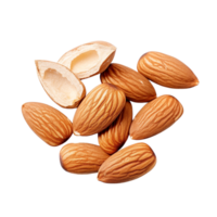 ai généré amandes sur une transparent Contexte png