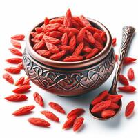 AI generated Goji berry, known for being rich in nutrients, originates from China. Healthy food. photo