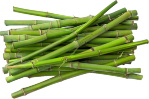 AI generated Bundled Fresh Green Bamboo Sticks png